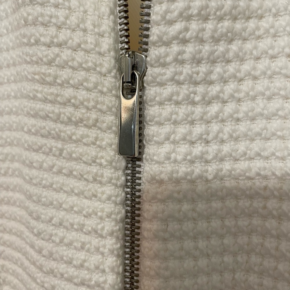 Zara Basic Collection Full Zip Cream Long Sleeve … - image 3